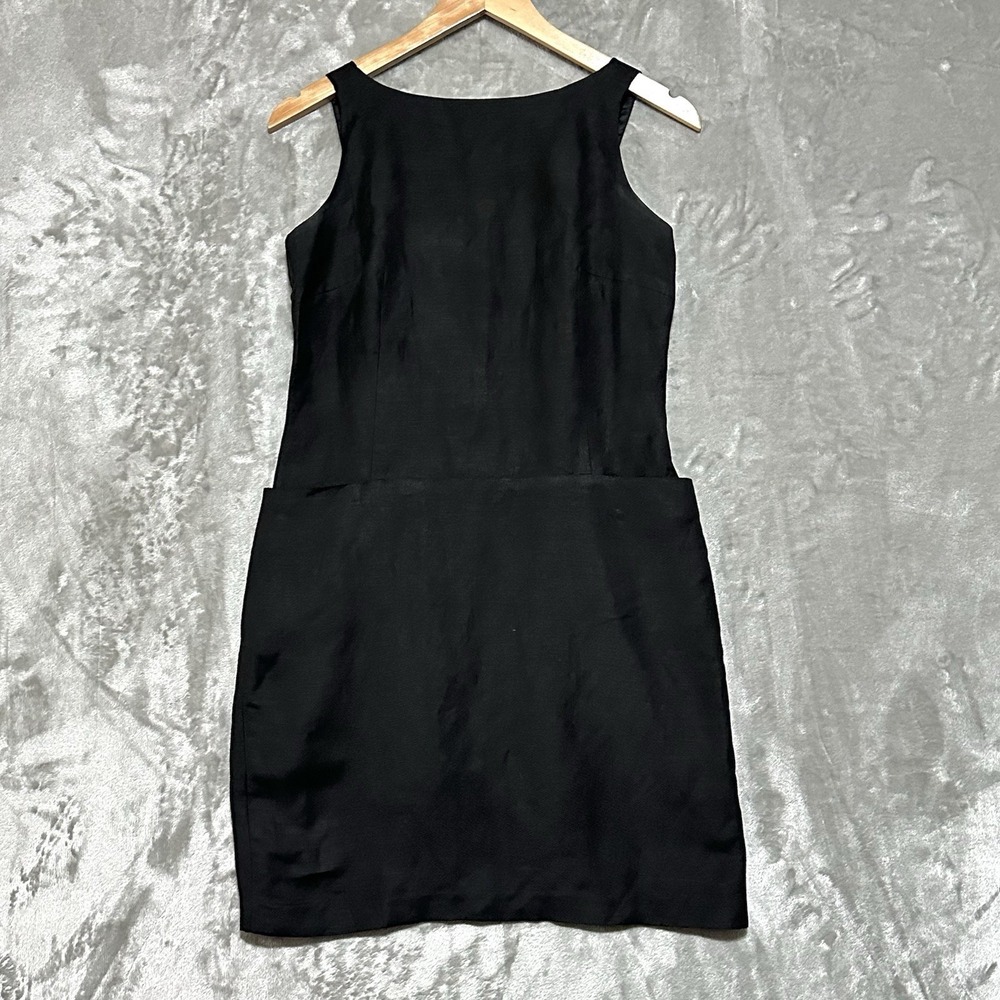 Vintage Ann Taylor Linen Blend Jumper Sheath Dress Womens Size 4 Pockets 90s Y2k